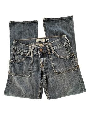 Old Navy Low Waist Bootcut Jeans 4 Short Distressed Wash Stretch